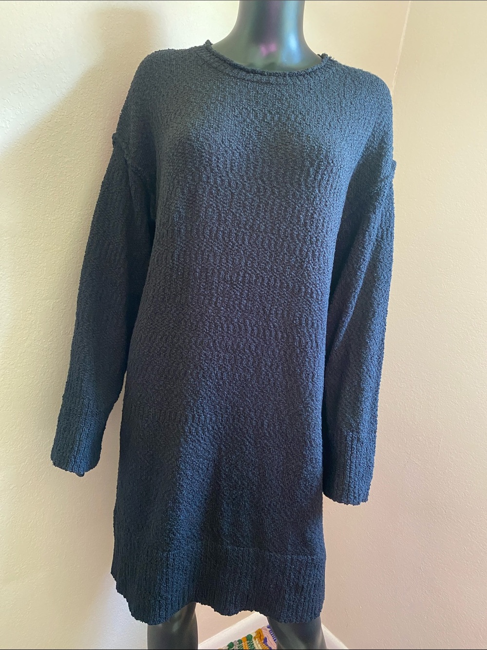 Anrabess Black Crewneck Knit Sweater Dress NWTs